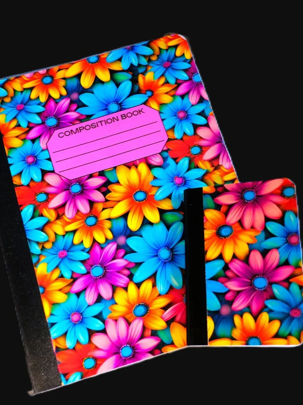 Custom Composition Book & Mini Notebook, Handmade, school, Colorful, flowers